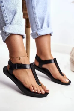 Damskie Sandały Pachnące Gumowe ZAXY Czarne DD285039