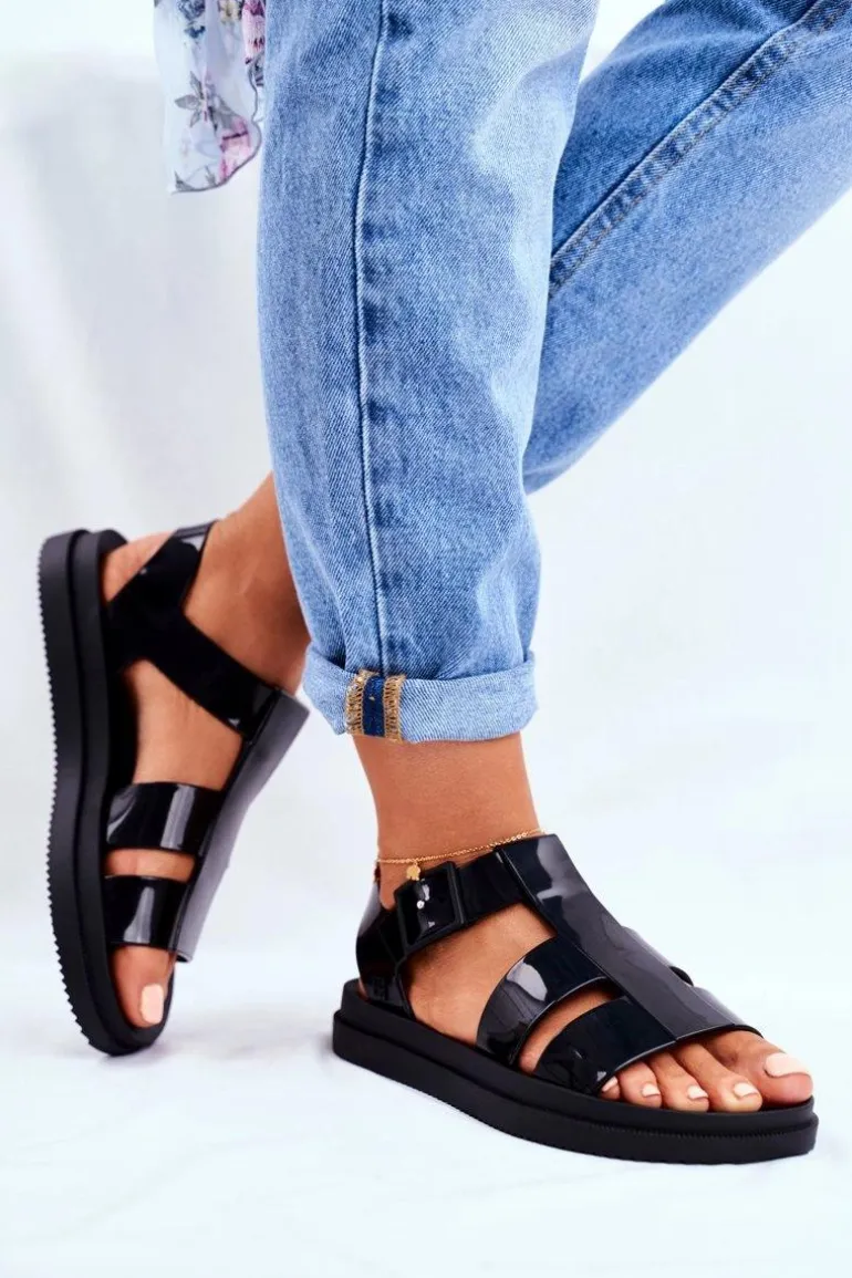 Damskie Sandały Pachnące Gumowe ZAXY Czarne FF285024