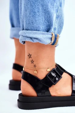 Damskie Sandały Pachnące Gumowe ZAXY Czarne FF285024