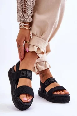 Damskie Sandały Wsuwane Big Star LL274856 Czarne