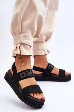 Damskie Sandały Wsuwane Big Star LL274856 Czarne