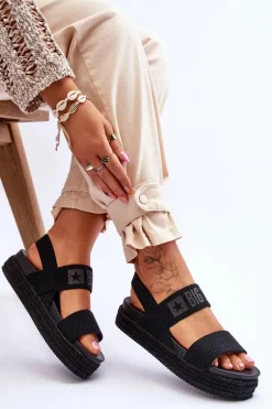 Damskie Sandały Wsuwane Big Star LL274856 Czarne