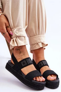 Damskie Sandały Wsuwane Big Star LL274856 Czarne