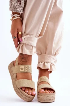 Damskie Sandały Wsuwane Big Star LL274858 Beżowe
