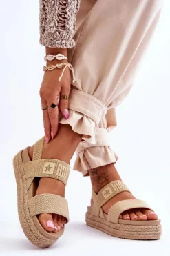 Damskie Sandały Wsuwane Big Star LL274858 Beżowe