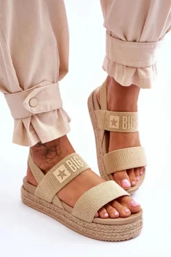 Damskie Sandały Wsuwane Big Star LL274858 Beżowe