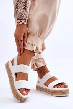 Damskie Sandały Wsuwane Big Star LL274857 Białe