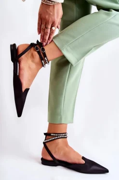 Damskie Sandały Z Noskiem W Szpic Czarne Amisha