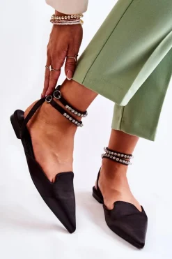 Damskie Sandały Z Noskiem W Szpic Czarne Amisha