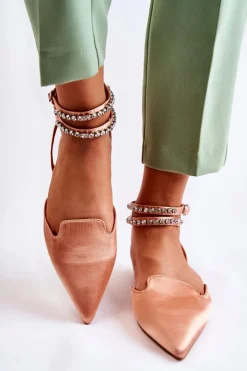 Damskie Sandały Z Noskiem W Szpic Różowe Amisha