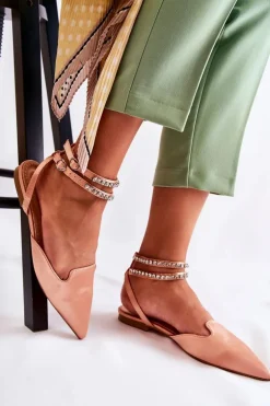 Damskie Sandały Z Noskiem W Szpic Różowe Amisha