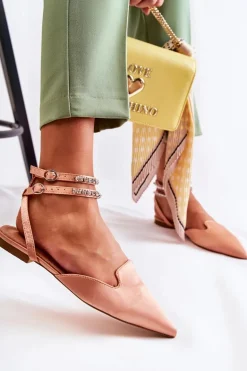 Damskie Sandały Z Noskiem W Szpic Różowe Amisha