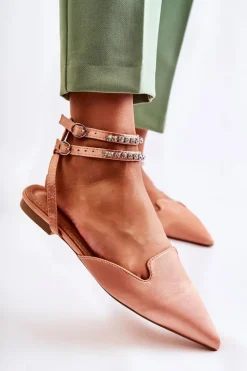 Damskie Sandały Z Noskiem W Szpic Różowe Amisha