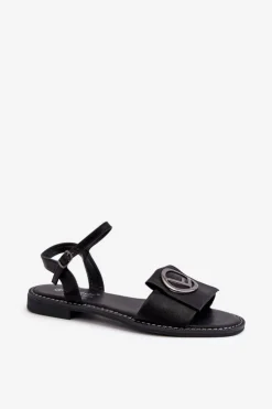 Damskie Sandały Z Ozdobą S.Barski KV27-045 Czarne