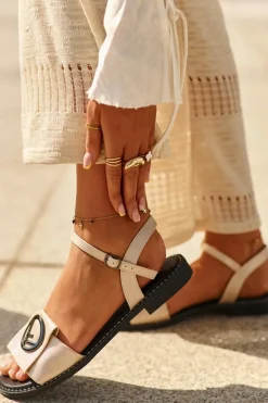 Damskie Sandały Z Ozdobą S.Barski KV27-045 Złote