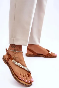 Damskie Sandały Z Ozdobami Na Pasku Camel Alamis