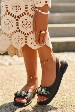 Damskie Sandały Z Ozdobami S.Barski KV27-004 Czarne