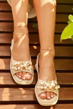 Damskie Sandały Z Ozdobami S.Barski KV27-004 Beżowe