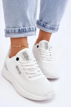 Damskie Siateczkowe Buty Sportowe Memory Foam System Big Star LL274664 Białe