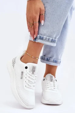 Damskie Siateczkowe Buty Sportowe Memory Foam System Big Star LL274664 Białe