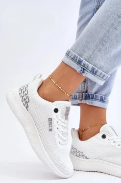 Damskie Siateczkowe Buty Sportowe Memory Foam System Big Star LL274664 Białe