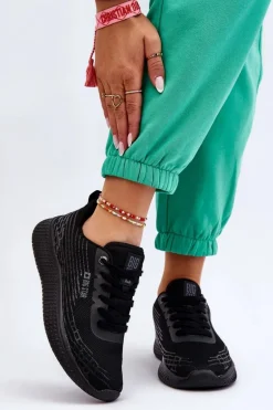 Damskie Siateczkowe Buty Sportowe Memory Foam System Big Star LL274662 Czarne