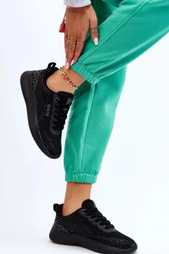 Damskie Siateczkowe Buty Sportowe Memory Foam System Big Star LL274662 Czarne