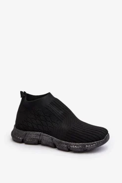 Damskie Skarpetkowe Buty Sportowe Wsuwane Czarne Liraelia