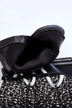 Damskie Skórzane Botki Na Obcasie Maciejka 05605-01 Czarno-Białe