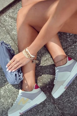 Damskie Skórzane Buty Sportowe Beżowe Francis