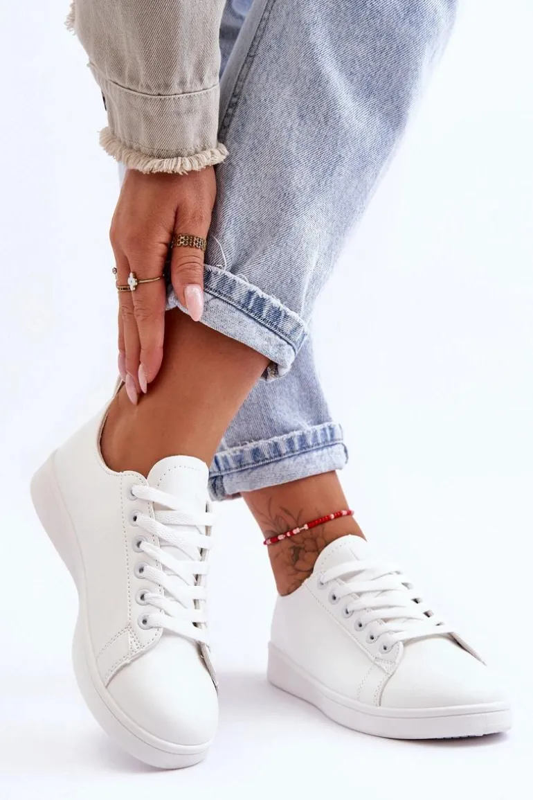 Damskie Skórzane Klasyczne Trampki Białe Unlimited