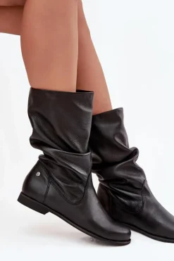 Damskie Skórzane Kozaki Maciejka 05057-20 Czarne