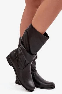 Damskie Skórzane Kozaki Maciejka 05057-20 Czarne