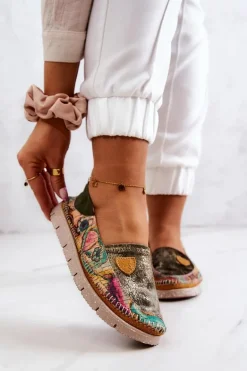 Damskie Skórzane Mokasyny Maciejka 05434-09 Zielone