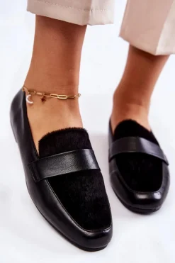 Damskie Skórzane Mokasyny La.Fi 210018B-PUF Czarne