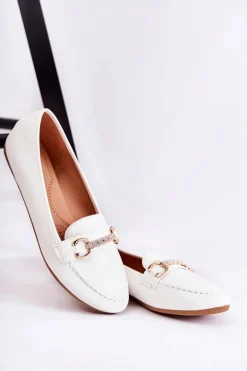 Damskie Skórzane Mokasyny Białe Godley