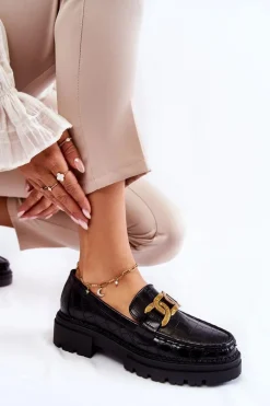 Damskie Skórzane Półbuty La.Fi 210031B-XC Czarne