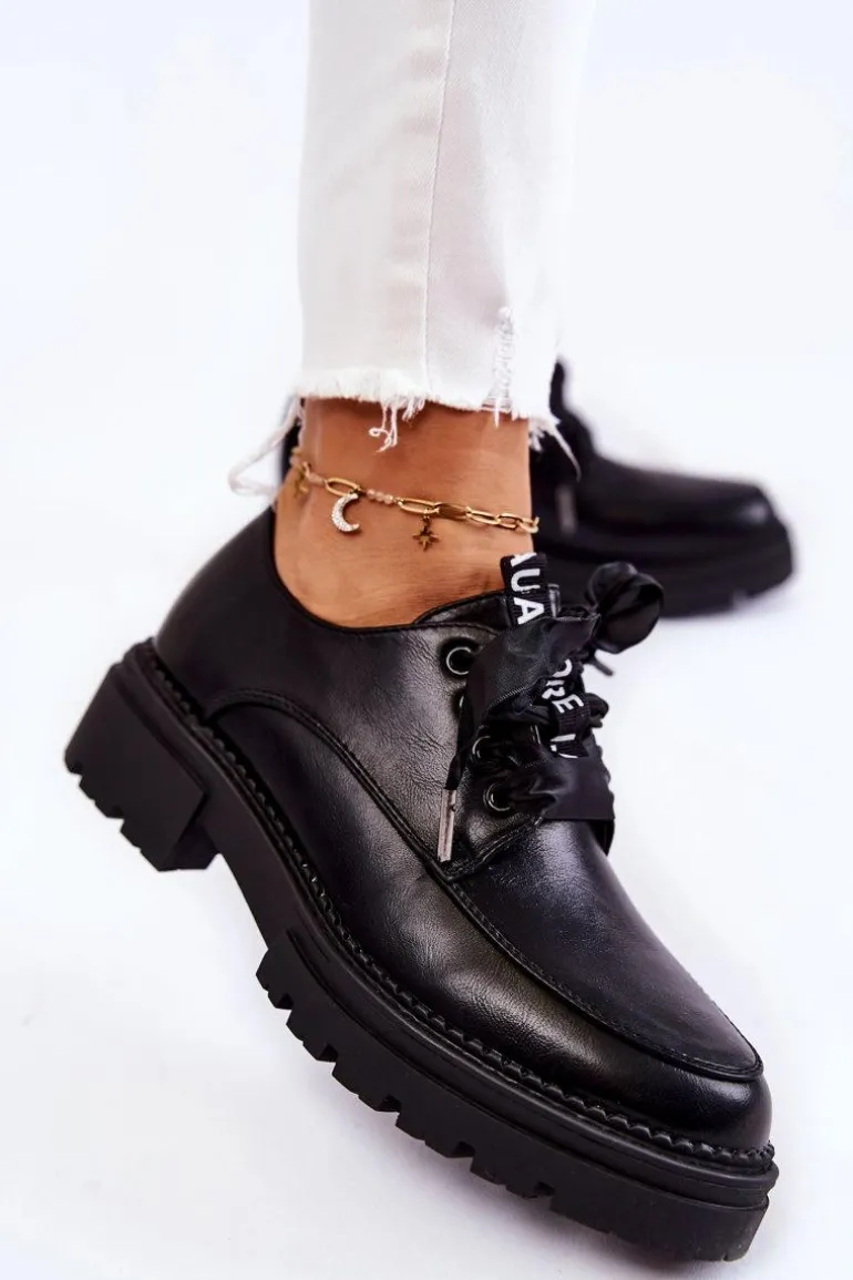 Damskie Skórzane Półbuty La.Fi 210004B-PU Czarne