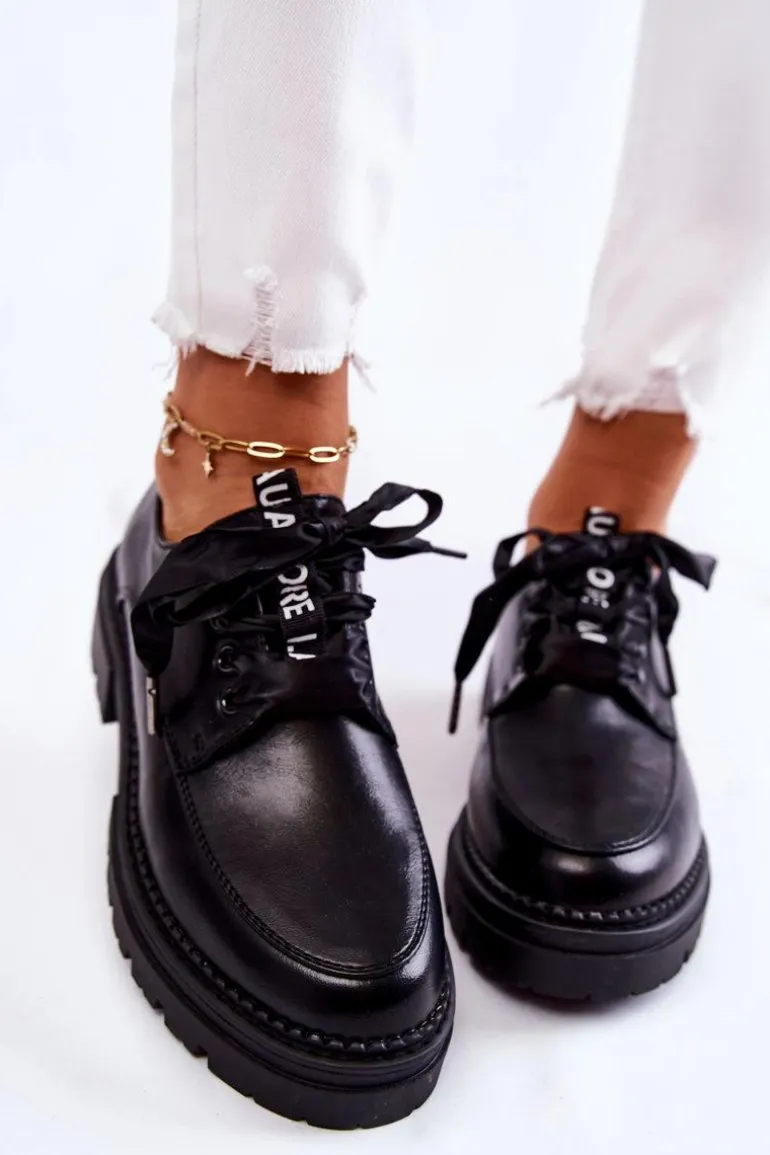 Damskie Skórzane Półbuty La.Fi 210004B-PU Czarne