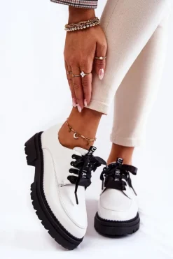 Damskie Skórzane Półbuty La.Fi 210004W-PU Białe