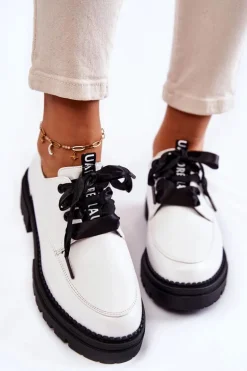 Damskie Skórzane Półbuty La.Fi 210004W-PU Białe