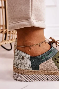 Damskie Skórzane Półbuty Maciejka Zielone 03339-09