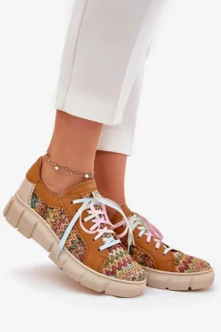 Damskie Skórzane Półbuty Maciejka 05850-29 Multikolor