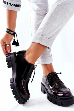 Damskie Skórzane Półbuty Maciejka Czarne 5074A-01