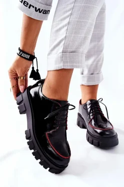 Damskie Skórzane Półbuty Maciejka Czarne 5074A-01