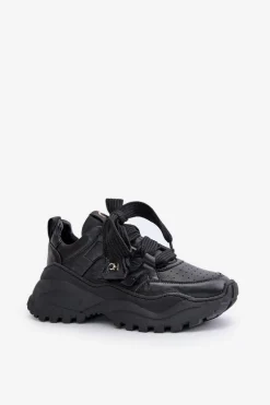 Damskie Skórzane Sneakersy Czarne CheBello 4583