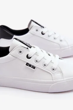 Damskie Skórzane Tenisówki Big Star EE274312 Biało-Czarne