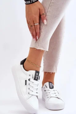 Damskie Skórzane Tenisówki Big Star EE274312 Biało-Czarne