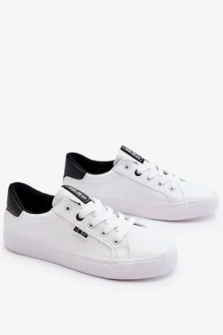 Damskie Skórzane Tenisówki Big Star EE274312 Biało-Czarne