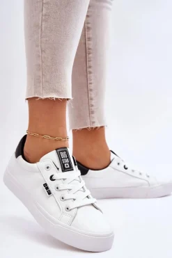 Damskie Skórzane Tenisówki Big Star EE274312 Biało-Czarne